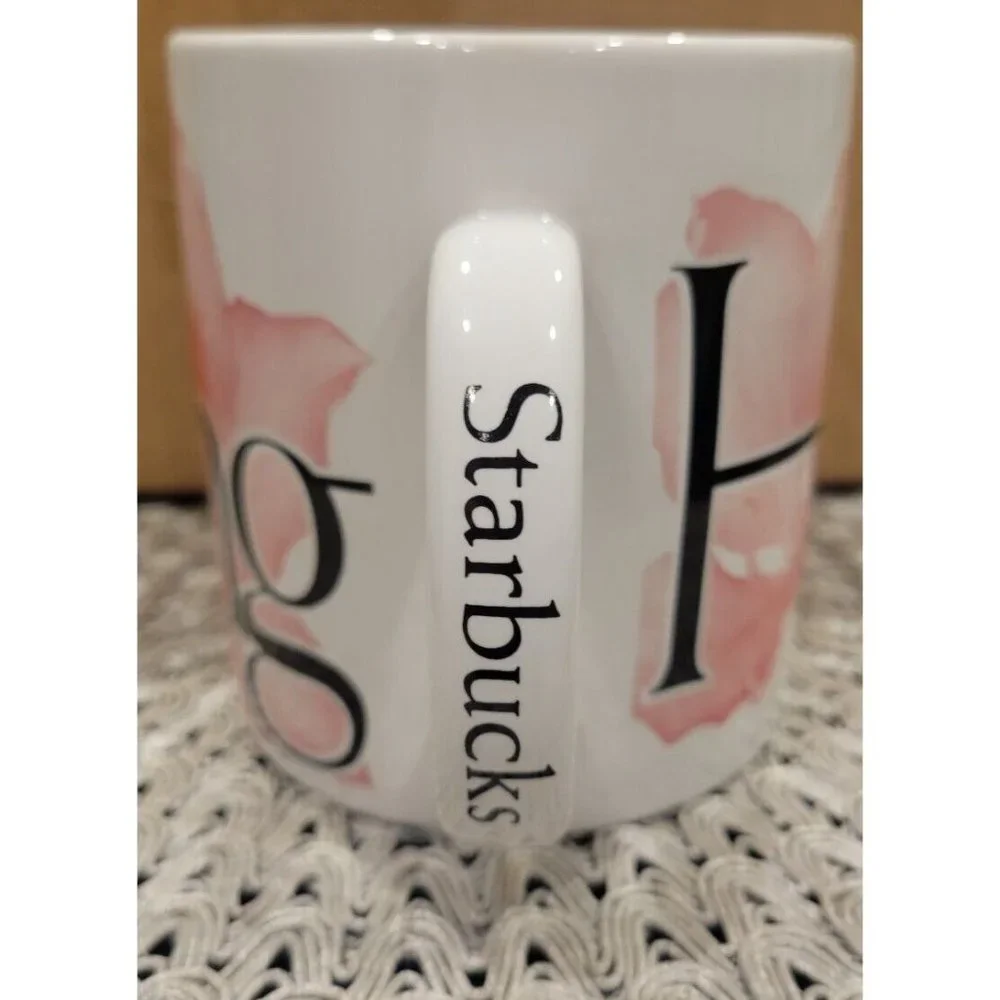 Starbucks Hong Kong City Mug‎ Collector Series 2002 Red Orchid Large White